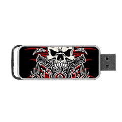 Skull Tribal Portable Usb Flash (one Side) by Valentinaart