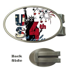 4th Of July Independence Day Money Clips (oval)  by Valentinaart