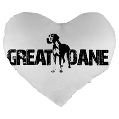 Great Dane Large 19  Premium Heart Shape Cushions by Valentinaart