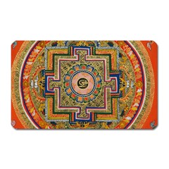 Asian Art Mandala Colorful Tibet Pattern Magnet (rectangular) by paulaoliveiradesign