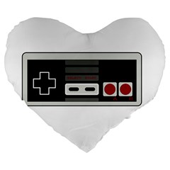 Video Game Controller 80s Large 19  Premium Flano Heart Shape Cushions by Valentinaart