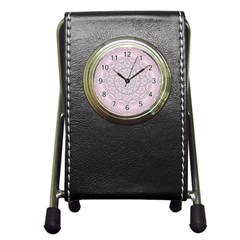 Pink Mandala Art  Pen Holder Desk Clocks by paulaoliveiradesign