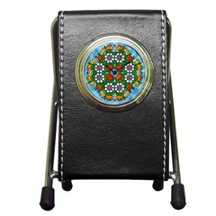 Cute Floral Mandala  Pen Holder Desk Clocks by paulaoliveiradesign