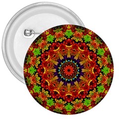 Fractal Mandala Abstract Pattern 3  Buttons by paulaoliveiradesign