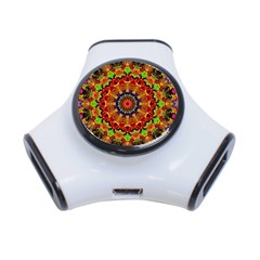 Fractal Mandala Abstract Pattern 3-port Usb Hub by paulaoliveiradesign