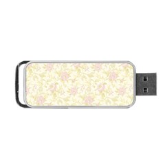 Floral Paper Pink Girly Pattern Portable Usb Flash (one Side) by paulaoliveiradesign