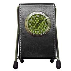 Green Mermaid Scales   Pen Holder Desk Clocks by paulaoliveiradesign