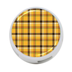 Yellow Fabric Plaided Texture Pattern 4-port Usb Hub (two Sides)  by paulaoliveiradesign