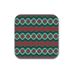 Ethnic Geometric Pattern Rubber Square Coaster (4 Pack)  by linceazul