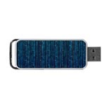 Stylish Abstract Blue Strips Portable USB Flash (Two Sides) Front
