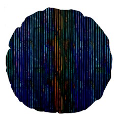 Stylish Colorful Strips Large 18  Premium Round Cushions by gatterwe