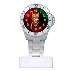 Cute Owl, Mandala Design Plastic Nurses Watch by FantasyWorld7