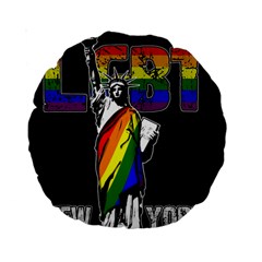 Lgbt New York Standard 15  Premium Round Cushions by Valentinaart