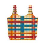 Plaid Pattern Full Print Recycle Bags (M)  Front