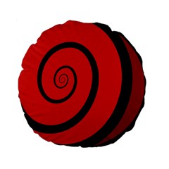 Double Spiral Thick Lines Black Red Standard 15  Premium Round Cushions by Mariart