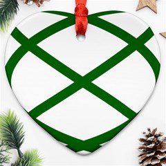 Lissajous Small Green Line Ornament (heart) by Mariart