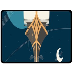 Planetary Resources Exploration Asteroid Mining Social Ship Double Sided Fleece Blanket (large)  by Mariart