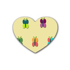 Spring Butterfly Wallpapers Beauty Cute Funny Rubber Coaster (heart)  by Mariart