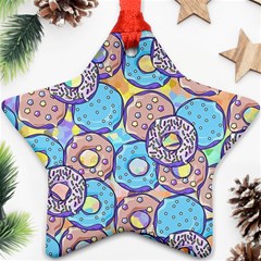Donuts Pattern Star Ornament (two Sides) by ValentinaDesign