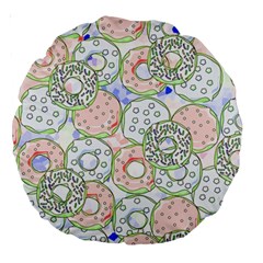 Donuts Pattern Large 18  Premium Round Cushions by ValentinaDesign