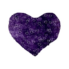 Heart Pattern Standard 16  Premium Flano Heart Shape Cushions by ValentinaDesign