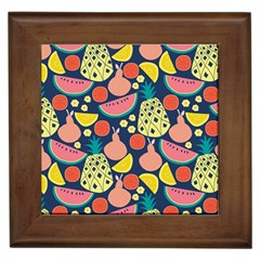 Fruit Pineapple Watermelon Orange Tomato Fruits Framed Tiles by Mariart