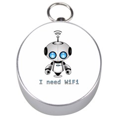 Cute Robot Silver Compasses by Valentinaart