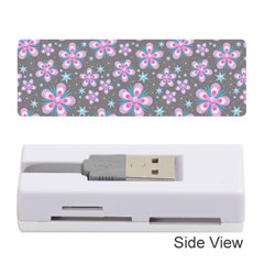Seamless Pattern Purple Girly Floral Pattern Memory Card Reader (stick)  by paulaoliveiradesign