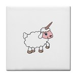 Unicorn sheep Tile Coasters Front