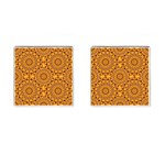 Golden Mandalas Pattern Cufflinks (Square) Front(Pair)