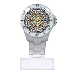 High Contrast Mandala Plastic Nurses Watch by linceazul
