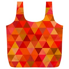 Red Hot Triangle Tile Mosaic Full Print Recycle Bags (l)  by Nexatart