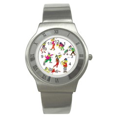 Golfers Athletes Stainless Steel Watch by Nexatart