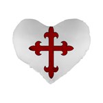 Crusader Cross Standard 16  Premium Flano Heart Shape Cushions Back