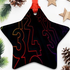 Neon Number Star Ornament (two Sides) by Mariart