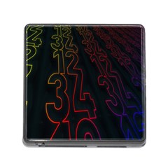Neon Number Memory Card Reader (square) by Mariart