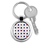 Playing Cards Hearts Diamonds Key Chains (Round)  Front