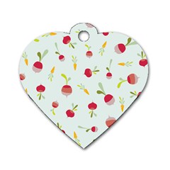 Root Vegetables Pattern Carrots Dog Tag Heart (one Side) by Mariart
