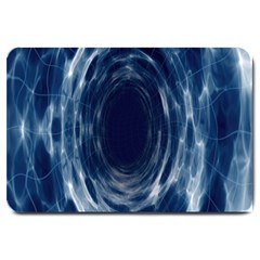 Worm Hole Line Space Blue Large Doormat  by Mariart