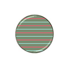 Horizontal Line Red Green Hat Clip Ball Marker (4 Pack) by Mariart