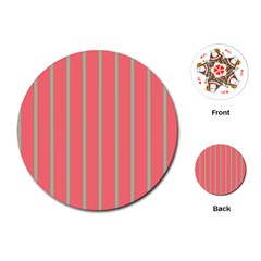 Line Red Grey Vertical Playing Cards (round)  by Mariart