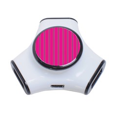 Pink Line Vertical Purple Yellow Fushia 3-port Usb Hub by Mariart