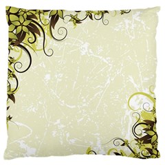 Flower Star Floral Green Camuflage Leaf Frame Large Flano Cushion Case (two Sides) by Mariart