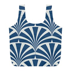 Teal,white,art Deco,pattern Full Print Recycle Bags (l)  by NouveauDesign