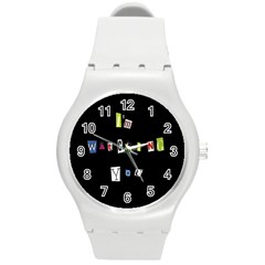 I Am Watching You Round Plastic Sport Watch (m) by Valentinaart