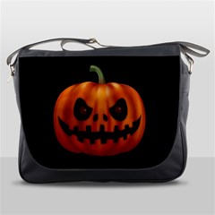 Halloween Pumpkin Messenger Bags by Valentinaart