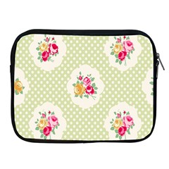 Green Shabby Chic Apple Ipad 2/3/4 Zipper Cases by NouveauDesign