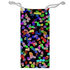 Colorful Paint Strokes On A Black Background                                Jewelry Bag by LalyLauraFLM