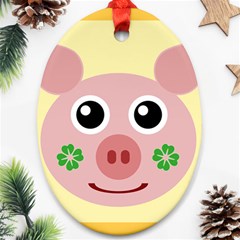 Luck Lucky Pig Pig Lucky Charm Ornament (oval) by Celenk