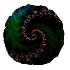 Benthic Saltlife Fractal Tribute For Reef Divers Large 18  Premium Flano Round Cushions by jayaprime